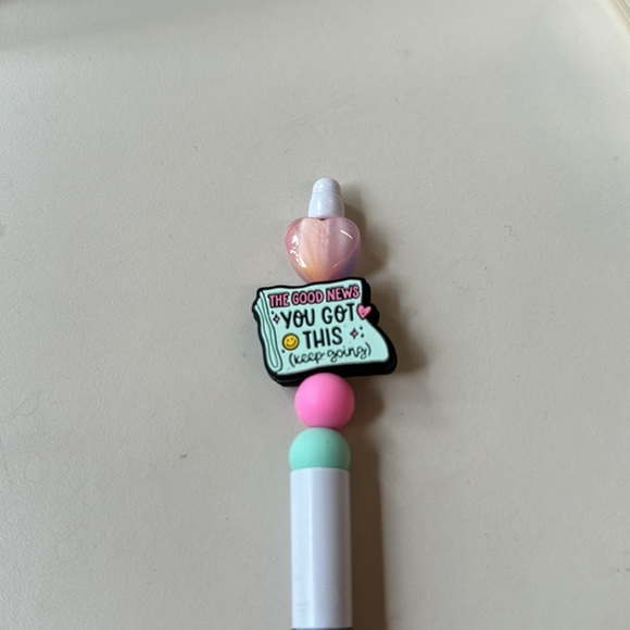 Beaded pen with black ink and refill: The good news: you got this (keep going) - Picture 5 of 5